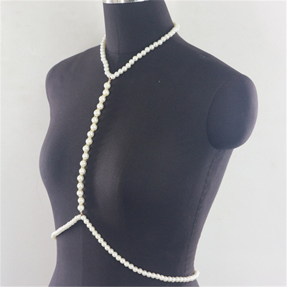 Baddie Pearl Body Chain Bra Necklace- Unforgettable Marilyn