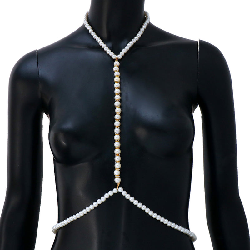 Baddie Pearl Body Chain Bra Necklace- Unforgettable Marilyn